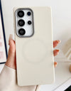 Luxury Leather Pattern For Magsafe Magnetic Phone Case For Samsung S25 Ultra S24 Plus S23 S22 S21 S20 FE Matte Shockproof Cover