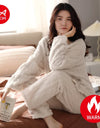 Women’s Winter Flannel Pajama Set – Warm, Thick Coral Fleece 2-Piece Loungewear