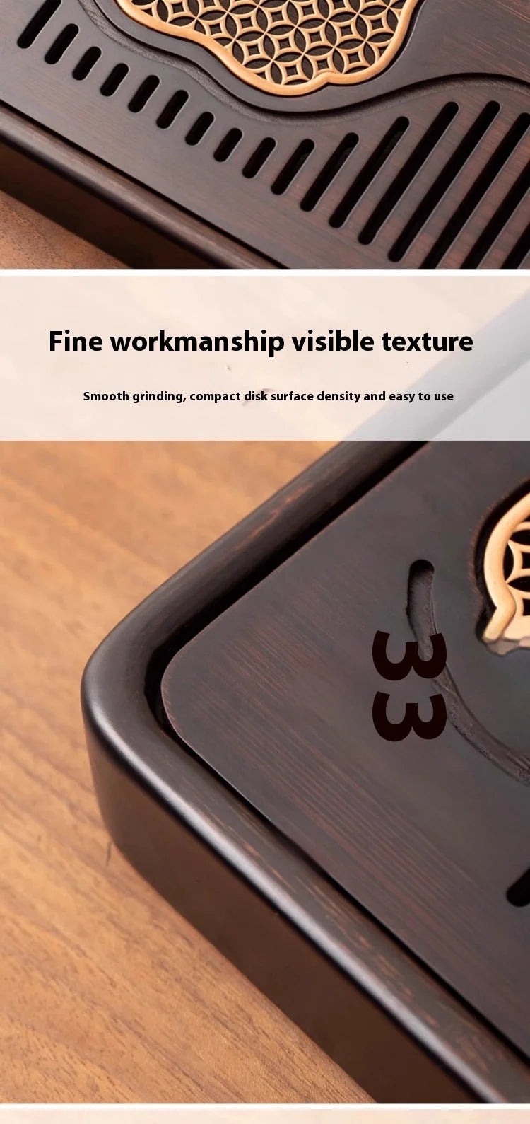 Household Portable Bamboo Tea Tray 48CM Tea Ceremony Wooden Tray Coffeeware Teaware Serving Tray For Chaban Tea Table