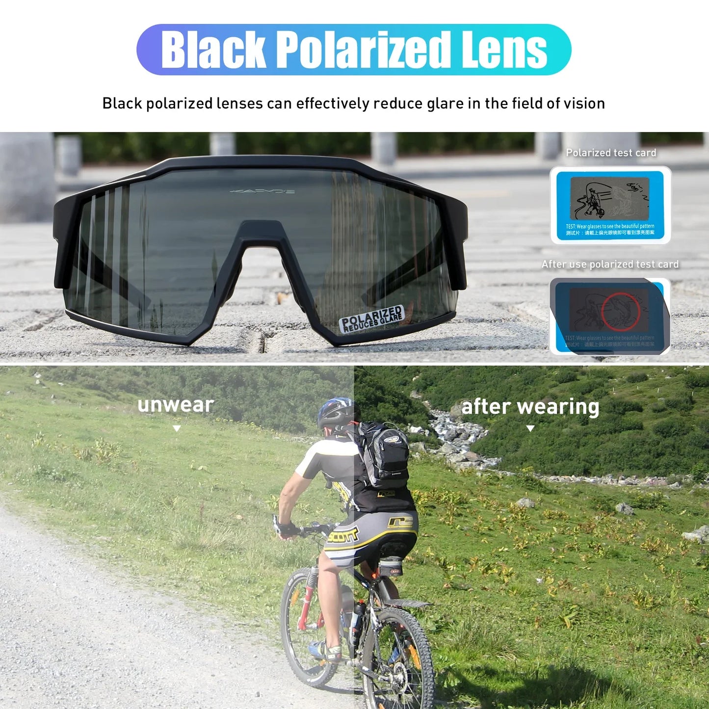 Polarized Cycling Glasses Outdoor Fishing Sunglasses Men MTB Cycling Sunglasses Women Road Bike Glasses UV400 Bicycle Glasses