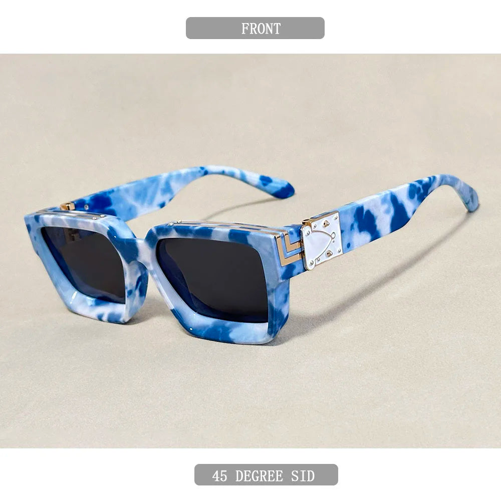 Oversized Square Vintage Sunglasses With UV400 Protection