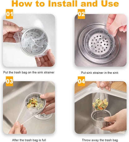 1000/30pcs Disposable Kitchen Sink Filter Mesh Anti-blocking Garbage Filters Sink Strainer Drain Hole Bags Strainers Wholesale