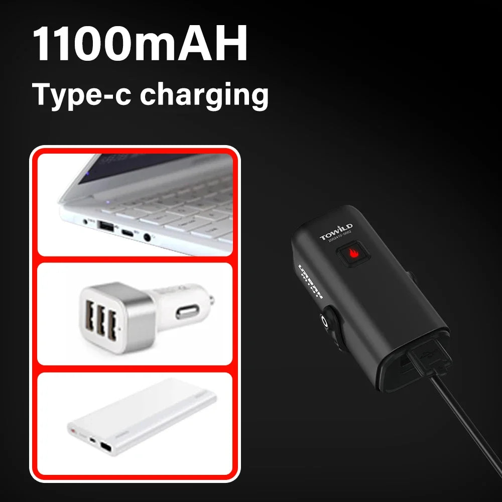 Bicycle Light For Brompton Light Type-C Rechargeable Brompton Headlight 800LM IPX6 Waterproof 1100mAh Bike Accessories