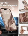 For iPhone 15 Pro Max Case Curly Wave Frame Shape Design Camera Protection Drop Shockproof Compatible with MagSafe Phone Case
