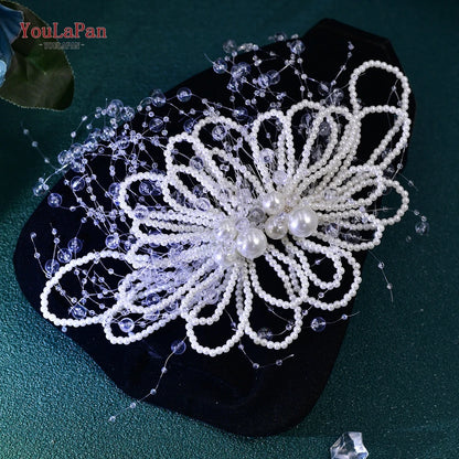 Pearl Flower Wedding Hair Comb Tassel Bride Headband Hair Accessories