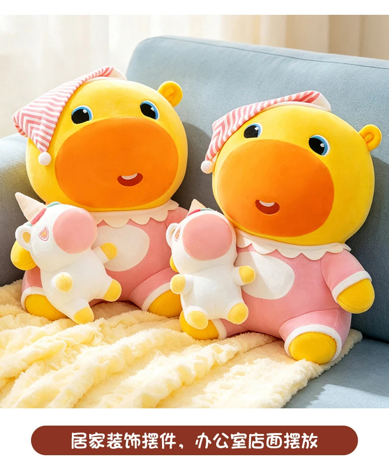 Sleepwear Capybara Plush Toy With Unicorn Doll Soft Pillow