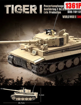 Tiger I Heavy Tank WW2 Military Tanks Army Weapons Soldiers Bricks s Building Blocks KV-2 Panther Toys  Gift 100233