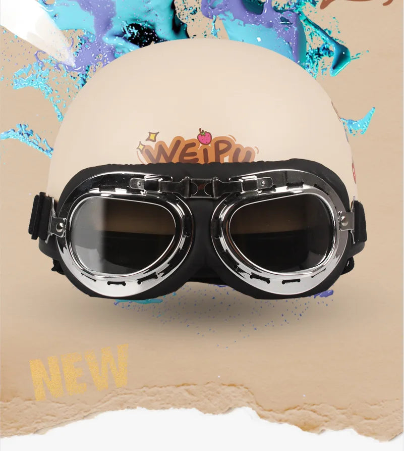 Outdoor Cartoon Helmet Four Season Universal Retro Helmet with Ear Protection Men's and Women's Cycling Helmets