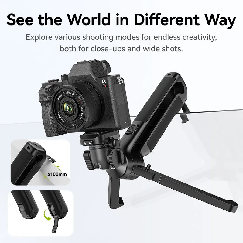 One-click Quick Release Tripod Uka Tripod Top Handle Grip for Camera Netting bracket with a Hidden Hook 180° Tilt