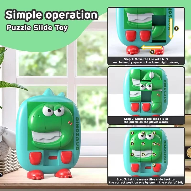 3D Cartoon Animal Huarong Road Slide Puzzle Games  Board Game Thinking Training Nine Grids Educational Puzzles Toys