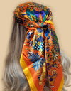 Kerchief Silk Satin Neck Scarf Women Print Hijab Female Square Shawls Wraps office Lady muffler bandanna