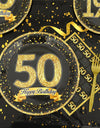 50th Black Gold Birthday Disposable Tableware Paper Plate Towels 50 Birthday Party Decoration 50th Birthday Birthday Anniversary