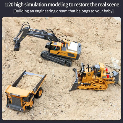 RC Remote Control Toys Cars Excavator Bulldozer Dump Truck 2.4G High Tech Vehicle Engineering Cars Model For Boys Birthday Gifts