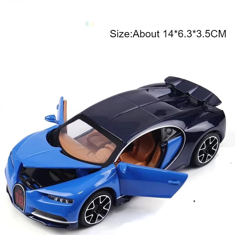 1:32 Scale Tourbillon Chiron Toy Sports Car Model Diecast Metal Sound Light Pull Back Simulation Vehicle Models Ornaments Gift