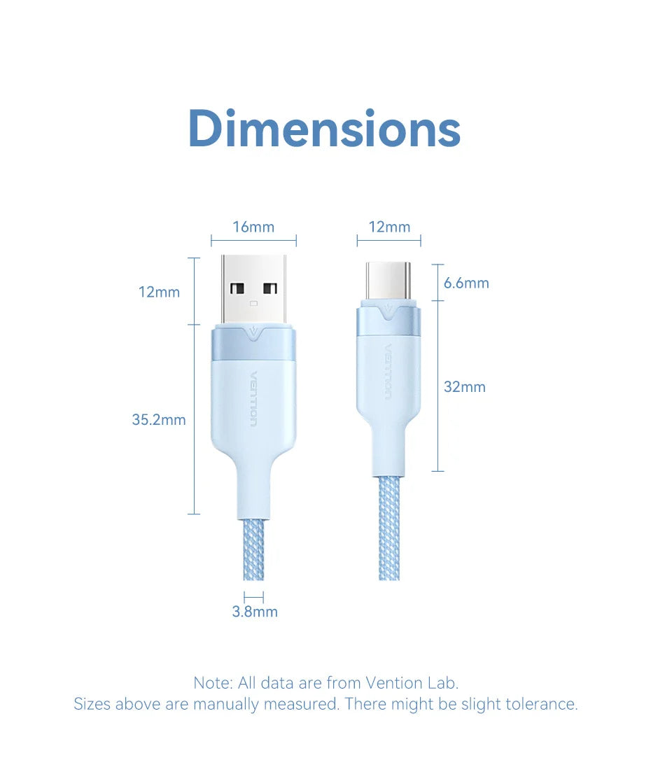 USB C Cable Quick Charge 3.0 USB Cable Fast Charging Cable Type C for Huawei Xiaomi 13 USB-C Charger Wire Data Cable