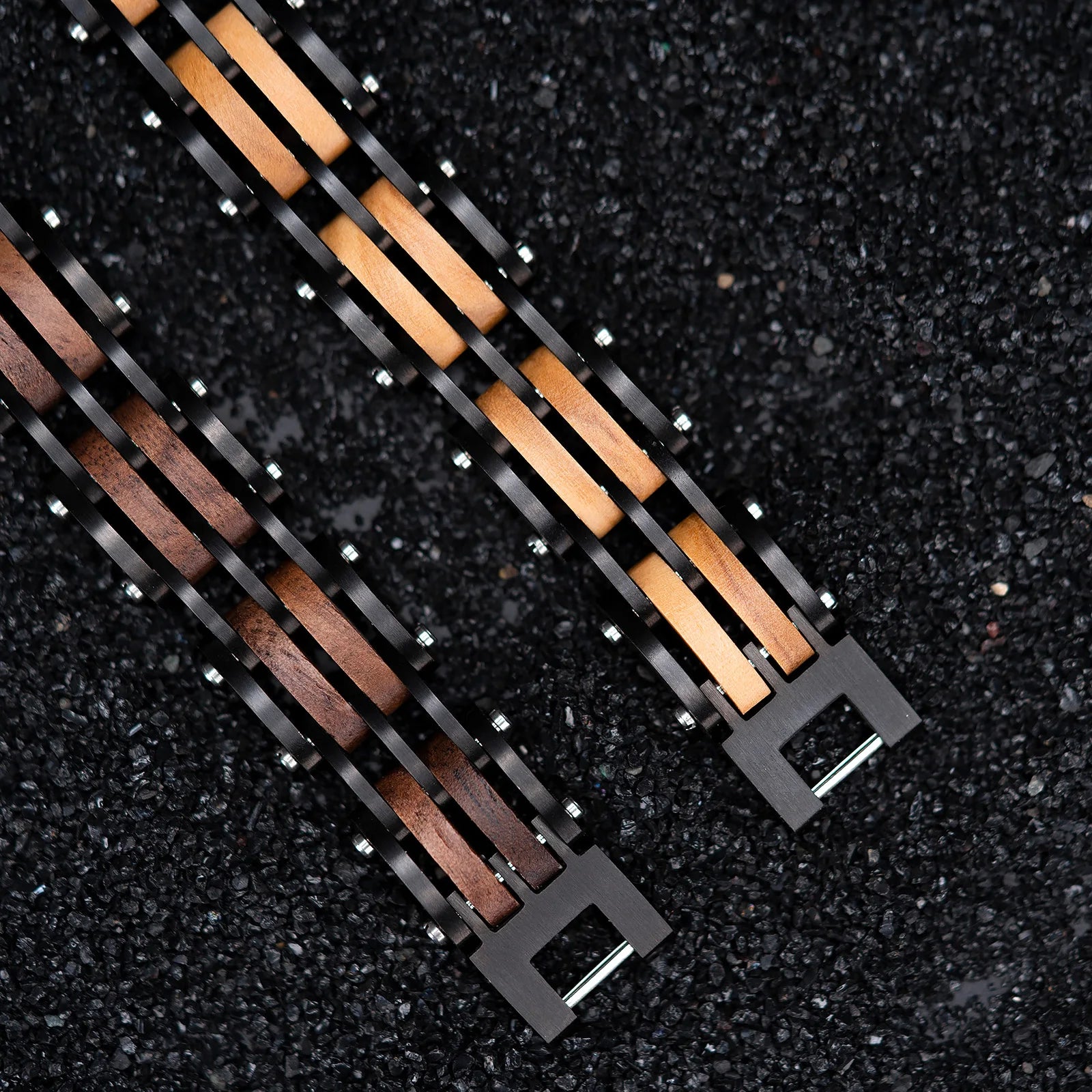 Fashion Bracelet for Metal Stainless Steel Wood Strap Jewelry Bracelets