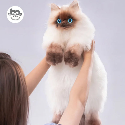 Kawaii Siamese Cat Plush Backpack Soft Shoulder Bag