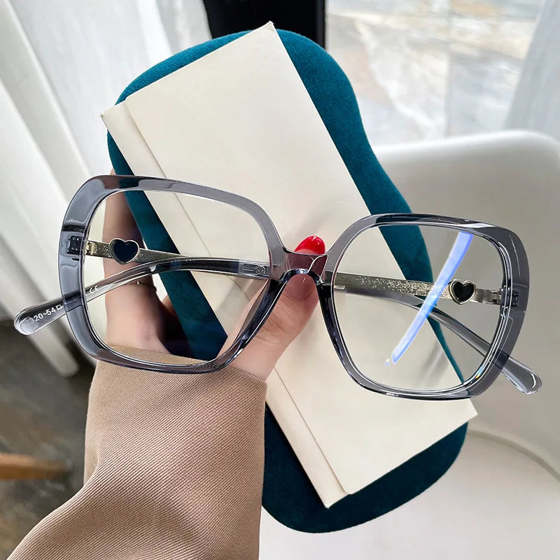 Big Size Woman Eyeglasses Ultra light TR90 White Eyewear Square Full Frame Optical Prescription Frames