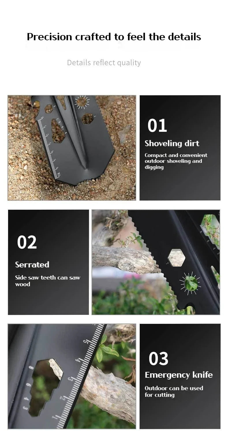 Outdoor hand shovel made of high carbon steel with rope handle suitable for camping/fishing/outdoor adventure/garden hand tools