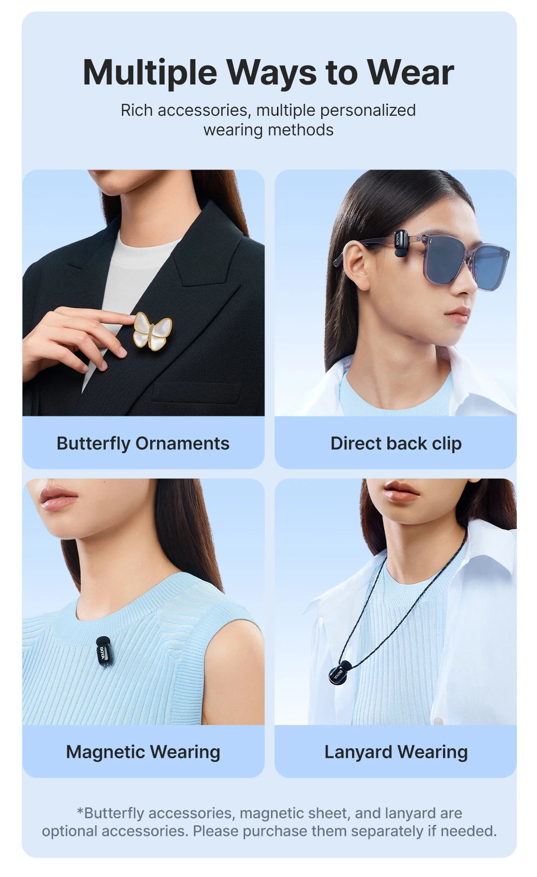 Mini Wireless Lavalier Microphone for iPhone 15/16 Series Android Type-C Smartphones Mirroless Cameras Video Recording