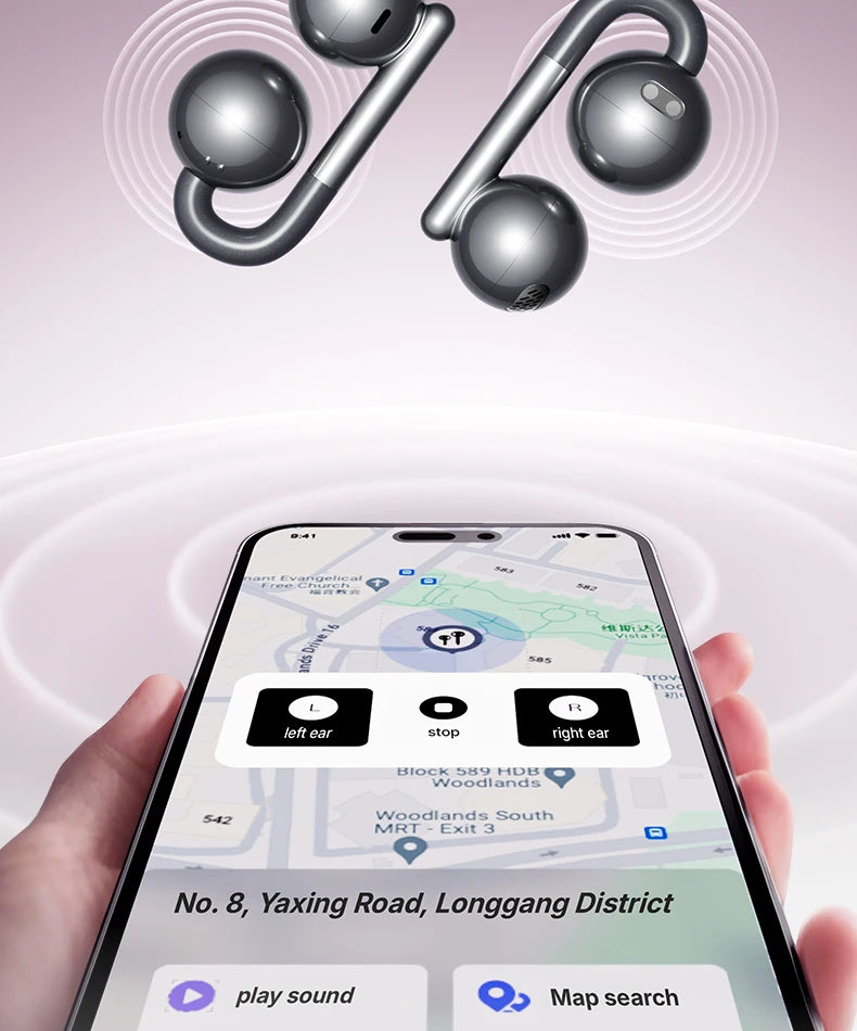 F60 Open Ear 360° Panoramic Sound Headphones Deep Bass Earphones Hi-Pure Original High Lossless Quality Sound Headset