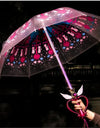 Luminous Umbrella with Sailor Moon Magic Stick Transparent Umbrella Paraguas Rain Gear for Women Girls Kids Gift