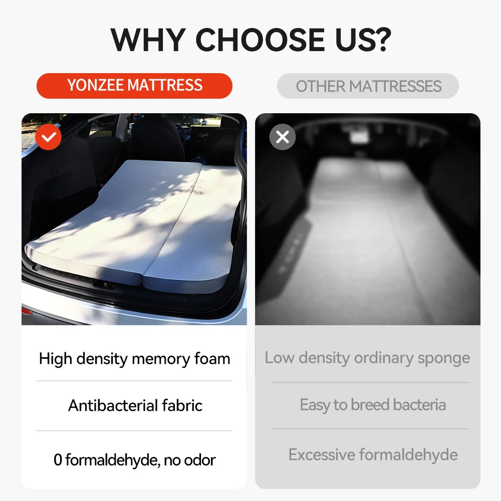 Camping Mattress for Tesla Model Y Juniper 2021 2026 Memory Sponge Car Travel Bed Portable Camping Mattress