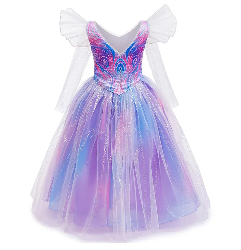 Good Witch Sparkling Gown Purple Sparkling Tulle Gown Girls Halloween Party Princess Costume