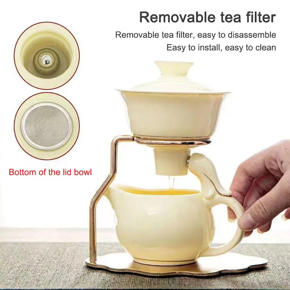 Tea Set Ceramics Tea Cup Set Magnetic Induction Brewing Infuser Teapot Classical Kung Fu Tea Set Office Fine Gift