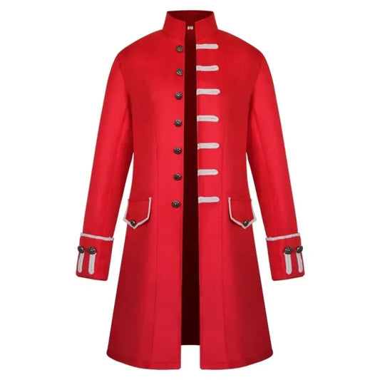 Coat Steampunk Retro Stand-up Collar Medieval Jacket Trench Coat Medium Long