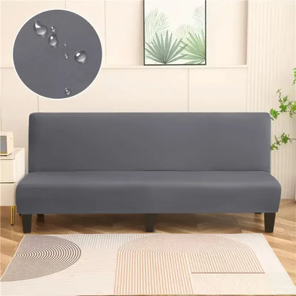 Armless Sofa Covers Elastic Solid Color Sofa Bed Cover Folding Seat Slipcover Dust-proof Stretch Couch Protector for Living Room