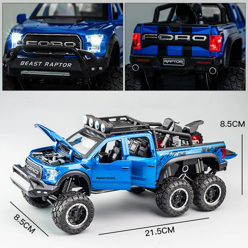1:28 F150 Off Road Pickup Truck Alloy Diecast Model Car High Simulation Collections Home Trendy Toy Birthday Gift For Friend Boy