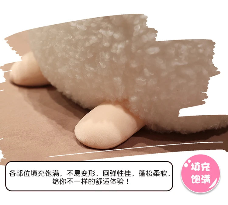 Cute Fluffy Sheep Plush Stuffed Animal Soft Round Pillow