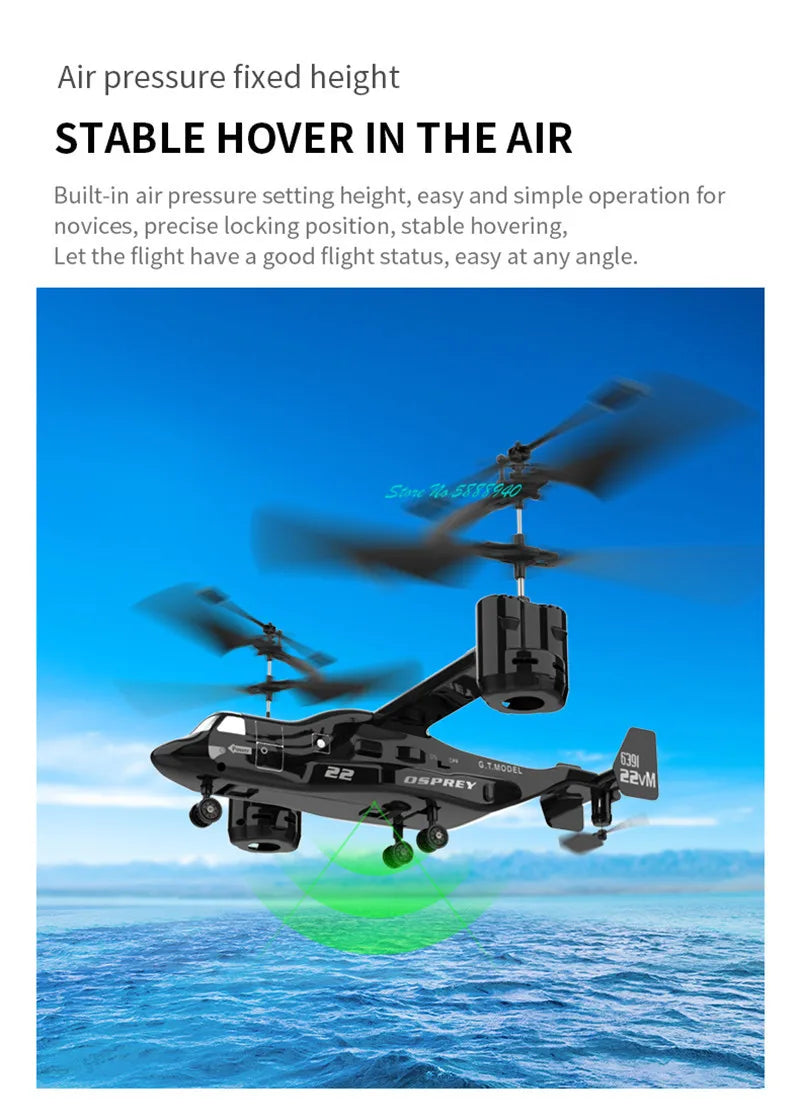 Professional Six Channel Brushless Remote Control Military Helicopter