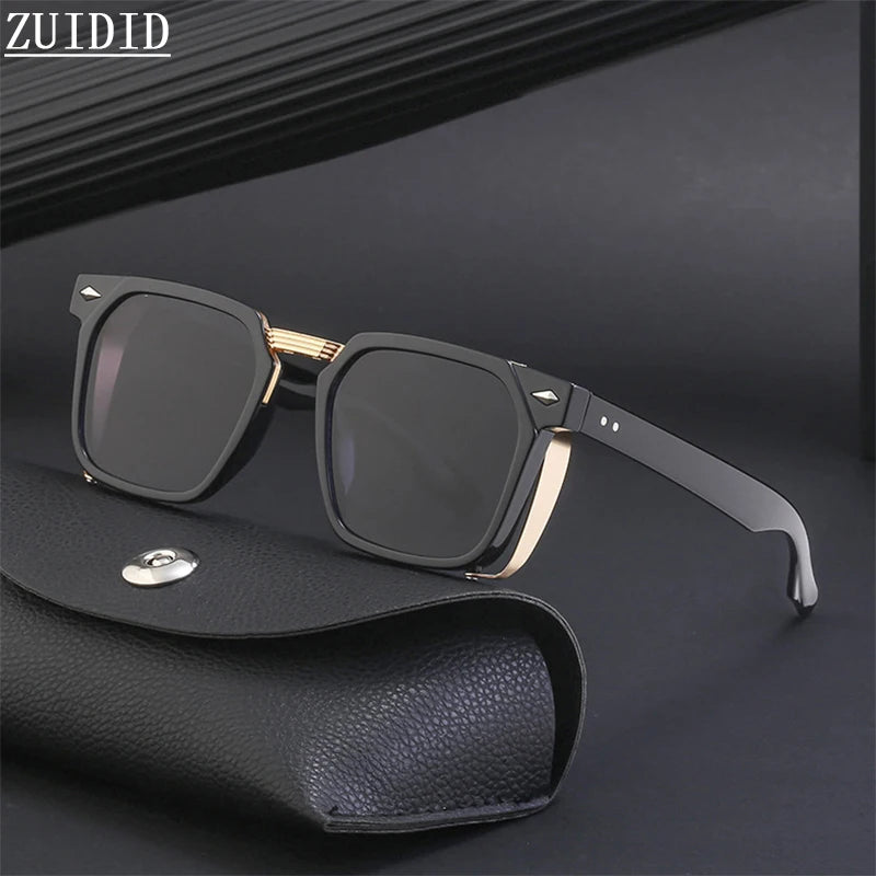 Vintage Square Punk Sunglasses With UV400 Protection