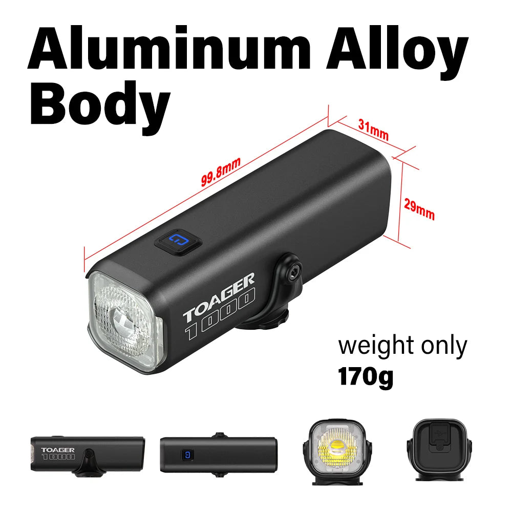 1000LM Bike Light Front Lamp Type C Rechargeable LED 21700 4500mAh Bicycle Light IPX6 Bicycle headlights Bike Accessories