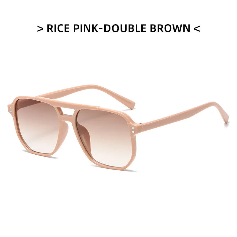 Business Sunglasses Double Beam Sun Glasses Trendy Versatile Glasses Trend Women Decorative Eyewear UV400