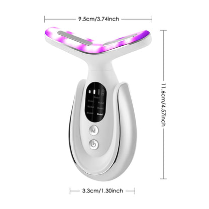 Neck Beauty Device Neck Massager with 7 Color Light Hot Compress Neck wrinkle Removal Massage Beauty Tool Skin Care USB Charging