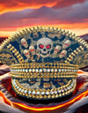 Golden Steampunk Captain Hat Rhinestone for Burning Man Festival Woman， Rave Festivals Accessories ＆ Party Caps for Man