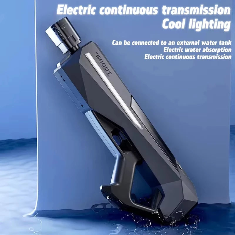 LED Fully Automatic Fire Effect Electric Water Gun Rechargeable Long Range Water Blaster