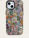 Fashion Embroidery Effect Skull Skeleton Phone Case For iPhone 16 15 Pro Max 16 Plus 2 in 1 Hard Protection Cover Funda
