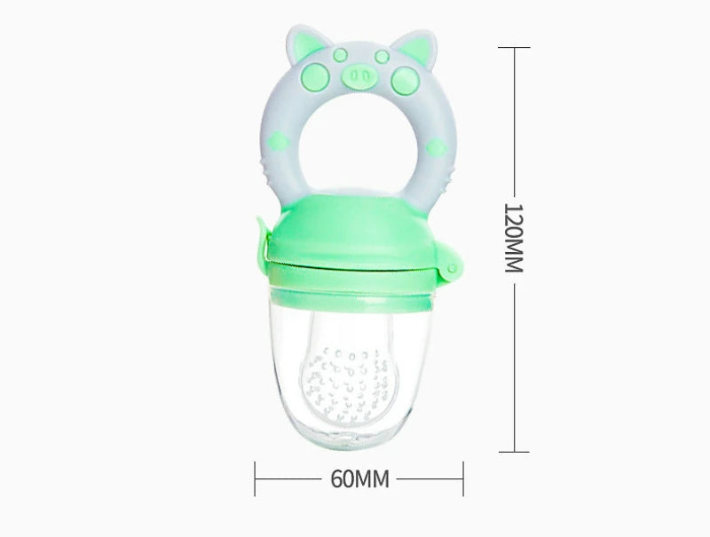 Food Grade Silicone Baby Fruit Feeder Pacifier Baby Food Mills with Cover Fresh Juice Extractor Fruit Vegetable Bite Eat Feeder