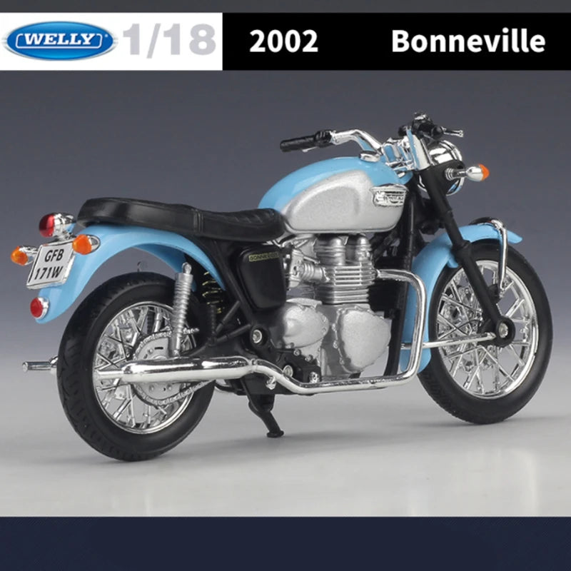 Diecast Triumph Bonneville 2002 Motorcycle Model 1 to 18 Scale