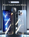 3IN1 Front+Back+Camera Lens Protection Tempered Glass For iPhone 14 13 Pro Max 11 12Mini Transparent Screen Protector Full Cover
