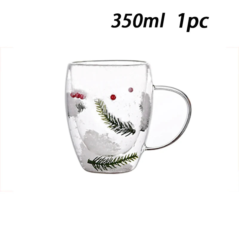 1/2/4PCS Double Wall Clear Glass Coffee Mugs Double Insulated Glass Cup For Hot Cold Beverages Cappuccino Espresso Cup