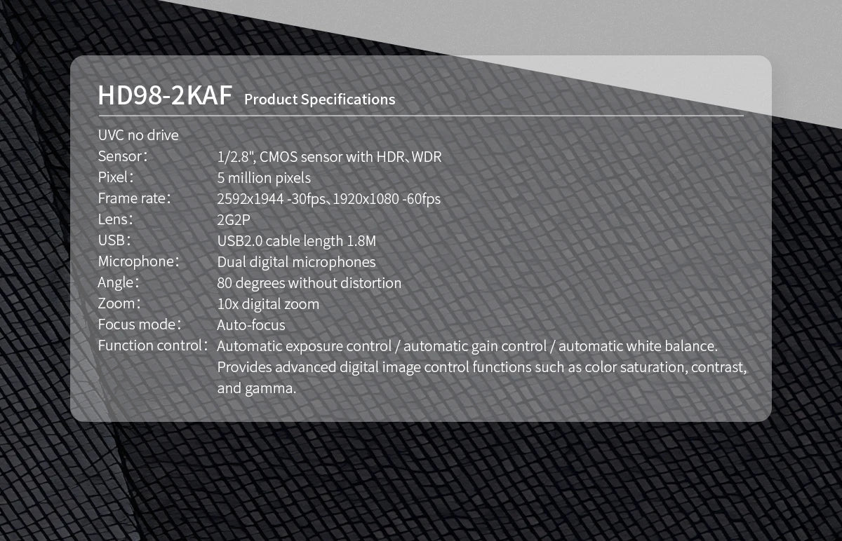 2K UHD Webcam 60fps 10X Zoom USB Web Cam for Pc  Autofocus for Streaming Video Calling Conference Digital Camera Computer