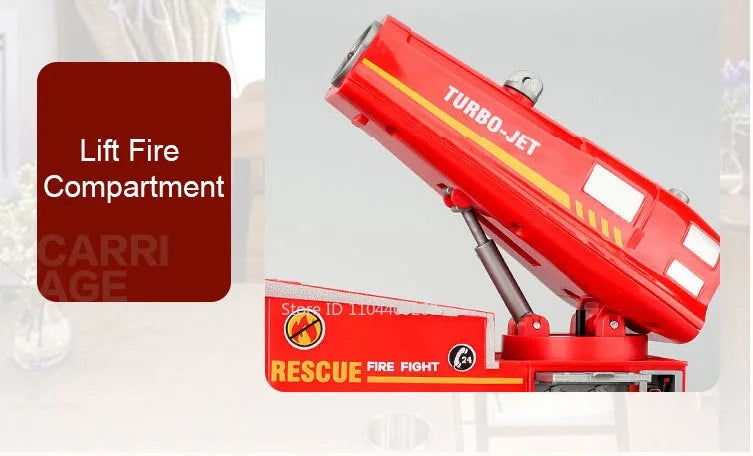 1:32 Water Spray Fog Fire Truck Model Sweeper Toy Car Sound Light Pull Back Doors Opened Vehicles Collection  Gifts