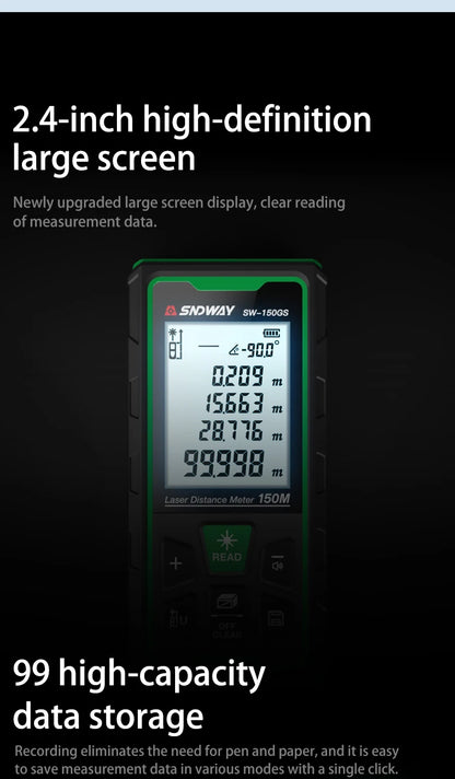 Green Laser Rangefinder 120m 150m Distance Meter Tape Rangefinder Measurement Digital Tape Tool