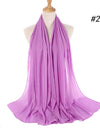 Muslim Chiffon Hijab Women Bubble Chiffon Scarf For Women Ladies Veil Muslim Islam Solid Color Malaysia Wrap Scarves