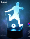 USB 3D Light Acrylic Football Decoration LED Night Lamp For Kids Bedroom Bedside Indoor Lighting Gift Desktop Ornaments